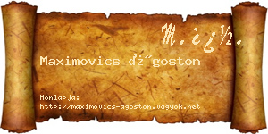 Maximovics Ágoston névjegykártya